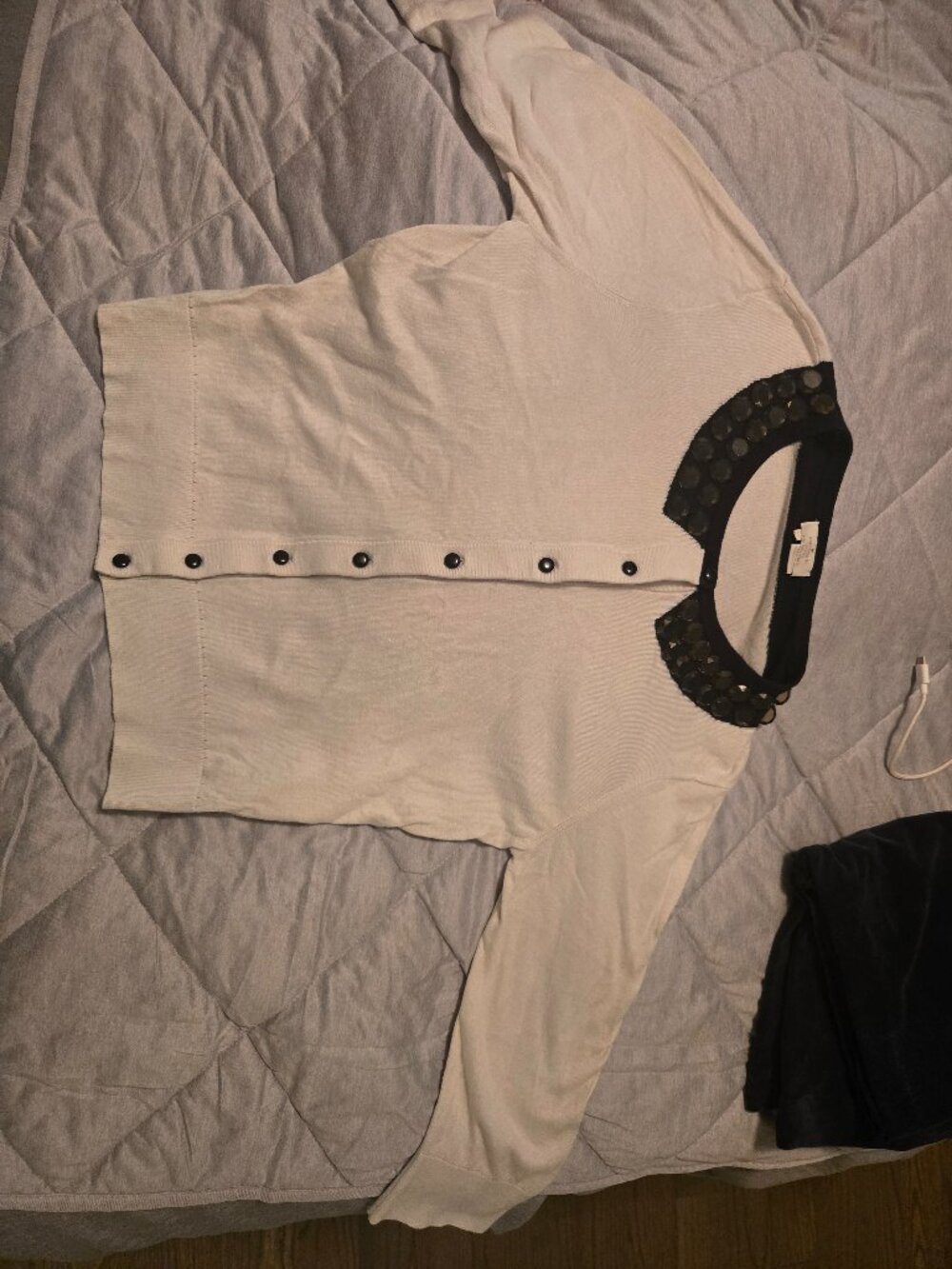 Kate Spade crystal collared cardigan